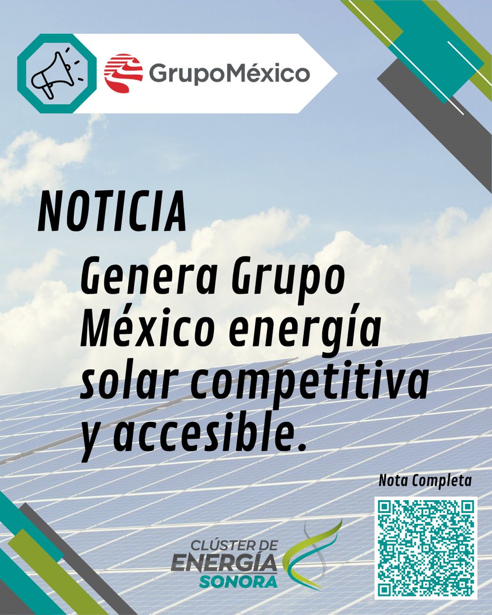 Nos enorgullece compartir la reciente publicación en Reforma, que destaca cómo Grupo México está generando energía solar para usuarios externos, haciendo realidad una energía más competitiva, accesible y limpia en nuestro país. 

📰 Publicación original de Reforma.