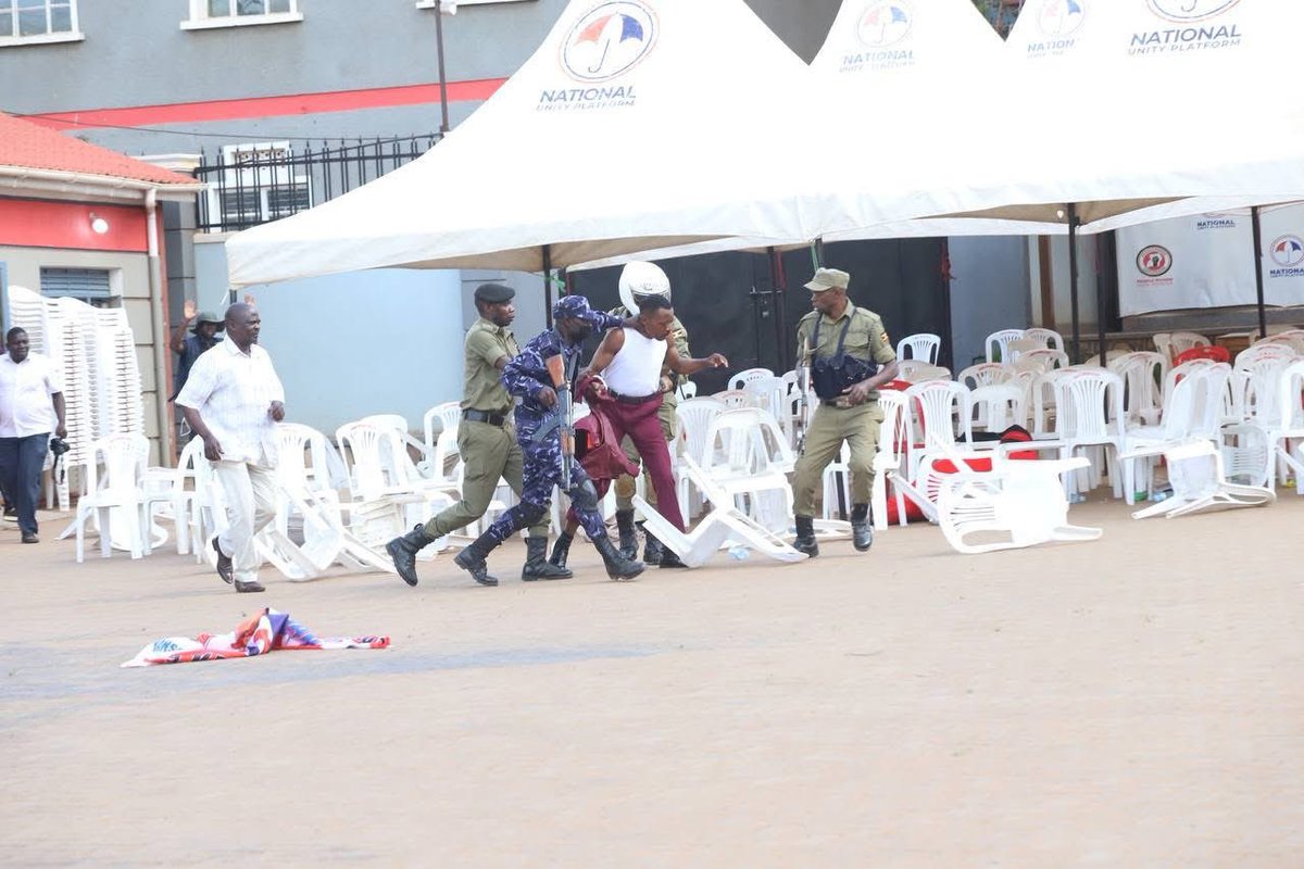 KawalyaAbubakr's tweet image. I strongly condemn the brutal invasion of our party premises by the police. This is a blatant act of lawlessness and must be condemned by all Ugandans of good conscience. The police must account for these barbaric acts of impunity #FreeUganda