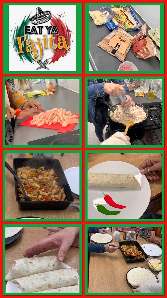 SABP FRH Therapies (@frh_therapies) on Twitter photo It was ‘make your own Fajita’s ‘on the menu in our Lunch club today and learning how to cook a healthier and cheaper alternative to a takeaway 😊🇲🇽🌶️#cookingonabudget
<a href="/sabpNHS/">Surrey and Borders Partnership NHS Foundation</a> <a href="/LouiseWiggins17/">Louise Wiggins</a> <a href="/ClaireC91144502/">Claire Clifford</a> <a href="/MichelleMarlan1/">Michelle Marland</a> It was ‘make your own Fajita’s ‘on the menu in our Lunch club today and learning how to cook a healthier and cheaper alternative to a takeaway 😊🇲🇽🌶️#cookingonabudget
<a href="/sabpNHS/">Surrey and Borders Partnership NHS Foundation</a> <a href="/LouiseWiggins17/">Louise Wiggins</a> <a href="/ClaireC91144502/">Claire Clifford</a> <a href="/MichelleMarlan1/">Michelle Marland</a>
