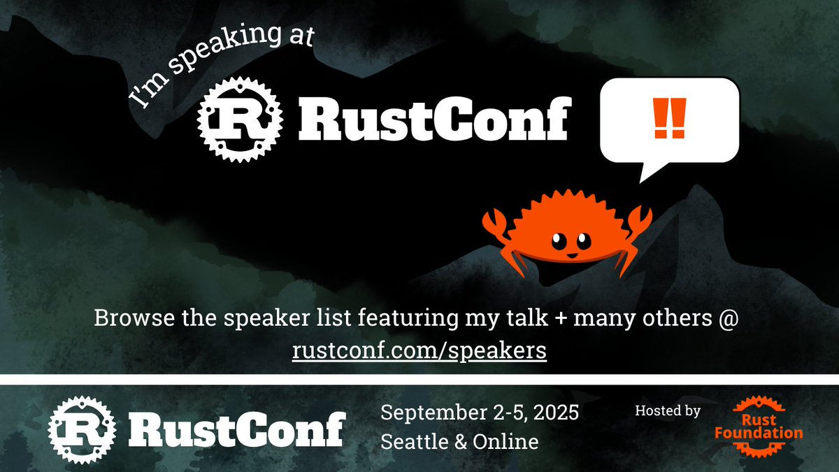 danologue's tweet image. Will be speaking at @rustconf this year about Hyperlight together w/ one of my co-workers, Ludvig Liljenberg! We'll be going over how Rust helped shape the design of the codebase, and how we ported it from C# to 100% Rust. Come say hi if you’re attending!
#rustlang #hyperlight