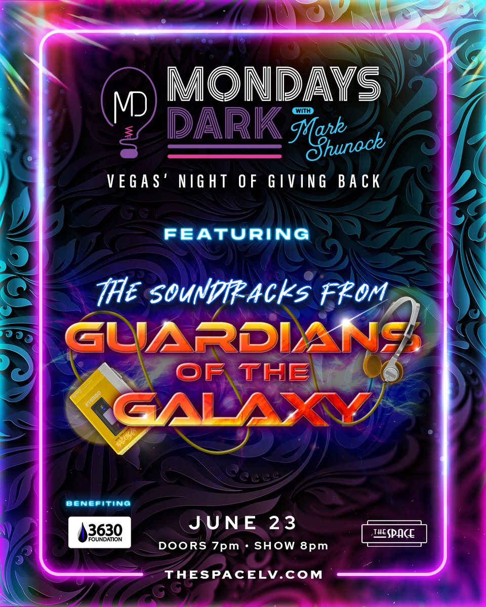 Mixtapes that saved the galaxy 🌌

From "Hooked on a Feeling" to "Come and Get Your Love," the Guardians of the Galaxy soundtracks are full of classics!

Sing along <a href="/thespacelv/">The Space</a> on Monday, June 23 to raise $10k for 3630 Foundation!

🎟 bit.ly/md62325x

#MondaysDark #Vegas