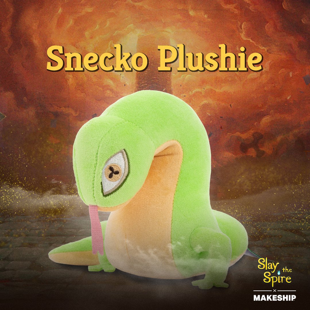 MegaCrit's tweet image. Keep the Year of the Snecko celebrations going with this limited edition plushie from @Makeship, live now!!🐍🎉
But keep your Eye on that pre-order deadline, because after July 2nd this campaign will slither away for good!!
🔗 makeship.com/products/sneck…