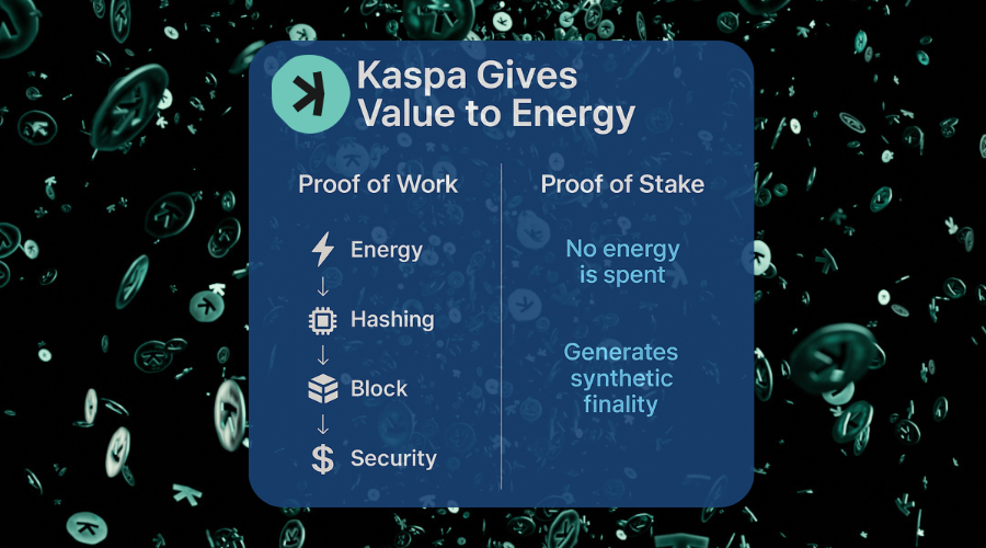 🧵 PoW vs PoS: $KAS turns energy into value - PoS is a simulation

PoW isn’t just a consensus algorithm. It’s a mechanism for converting energy into digital truth!
#Kaspa scales while preserving thermodynamic integrity and high performance.
@KaspaCurrency 

Let’s dive in 👇