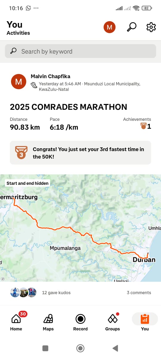 Our heartfelt congratulations to Mr. Malvern T. Chapfika, Counselor at the Consulate of Zimbabwe in Johannesburg, for his outstanding performance at the grueling Comrades Marathon – one of the world’s most challenging ultramarathons spanning 90 kilometres through South Africa’s
