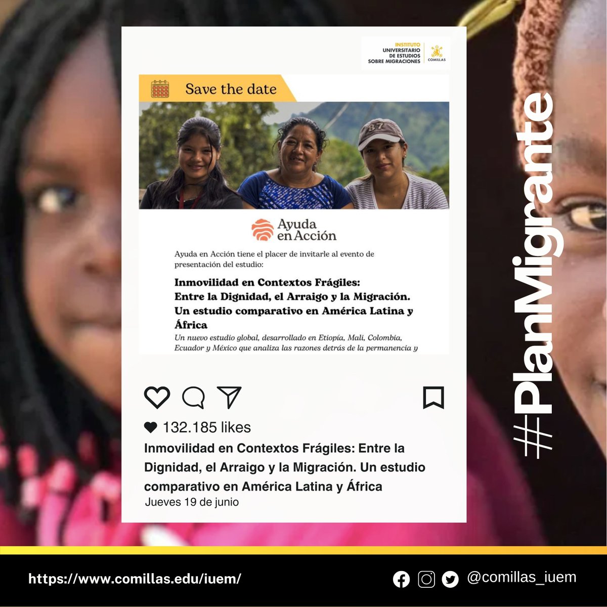 📢 #PlanMigrante Inmovilidad en Contextos Frágiles 📢

Organizan:
🤝 Ayuda en Acción
🎓 Universidad del Pacífico (PE)
🌐 International Development Research Centre (IDRC)
🏛 Cátedra de Refugiados y Migrantes Forzosos de Comillas

#Migración #Refugio #InvestigaciónSocial
