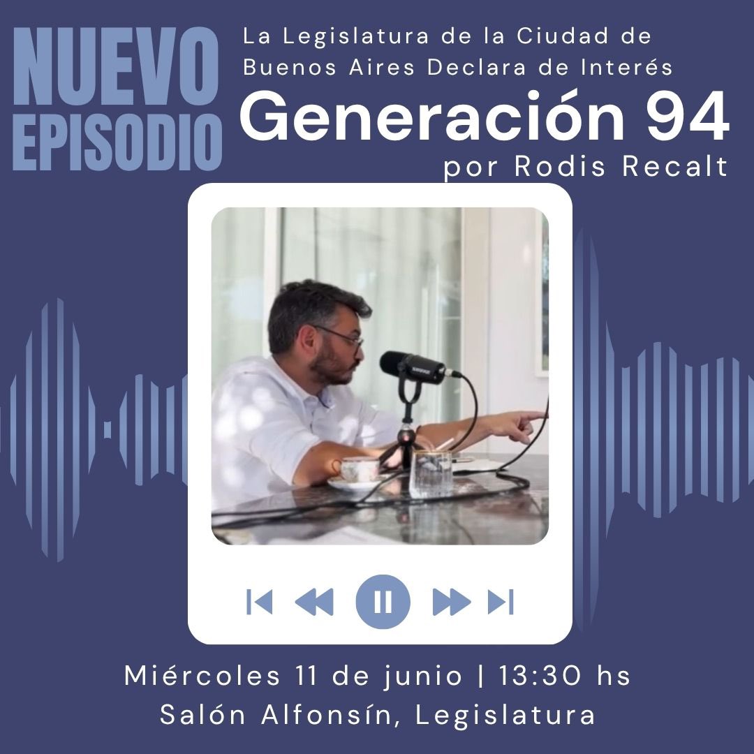 Acompañamos a entregarle a <a href="/rodisrecalt/">Rodis Recalt ⚡️ ₿</a> una distinción por “Generación 94” imperdibles entrevistas sobre la reforma constitucional👇🏼
<a href="/LegisCABA/">Legislatura CABA</a> 

open.spotify.com/show/257dDhCYU…