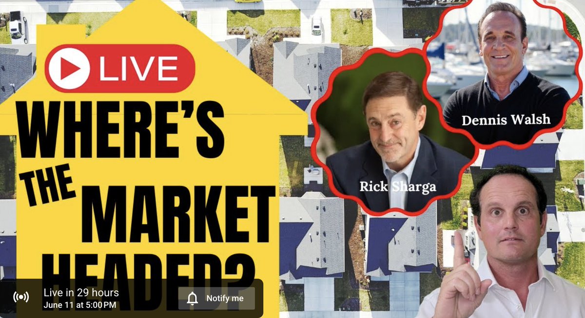 ricksharga's tweet image. Looking forward to tomorrow night's LIVE event, where I'll attempt to match wits with Dennis Walsh and Christian Walsh as we debate what the status of today's #housing market is, and where we see it going in the coming months.
#Mortgage rates, #homesales and prices, growing…