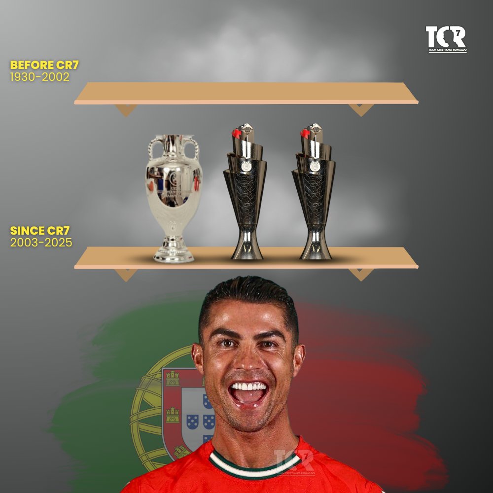 From small Portugal that was a nobody before,respect Ronaldo please 🐐.