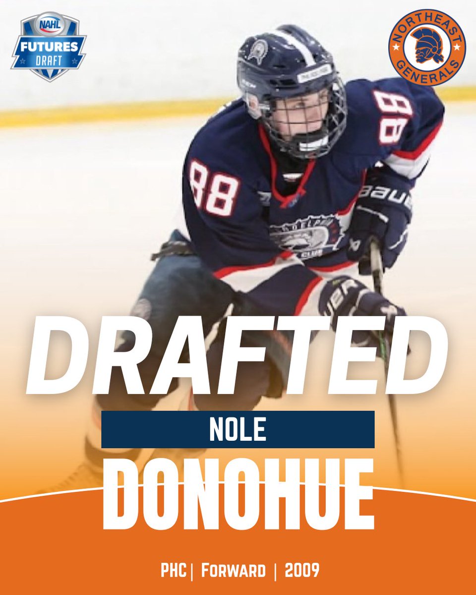 With our second pick in the 2025 NAHL Future draft, the Generals have selected Nole Donohue from PHC
Welcome to the #GensFamily Nole!