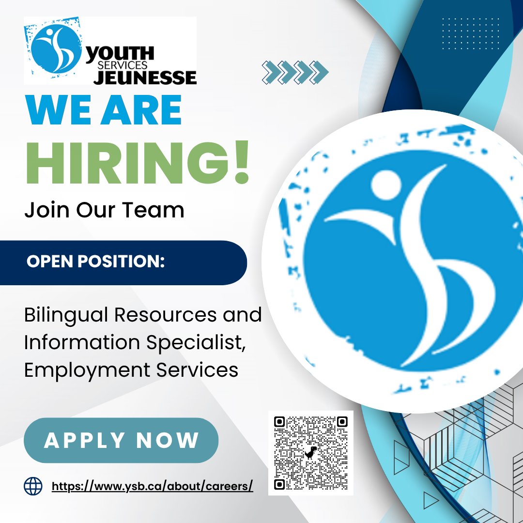 <a href="/ysb_bsj/">Youth Services Bureau</a> is hiring / recrute! ! 
ysb.ca/about/careers/