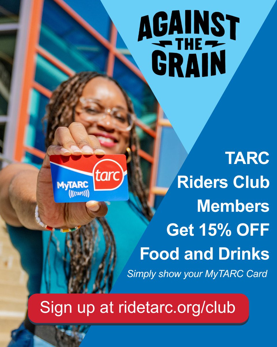 ridetarc's tweet photo. 🍻 @AtGBrewery 
Enjoy 15% OFF your order at Against the Grain!
🍺 Valid at the Downtown Smokehouse
📍Show your MyTARC Card
Use your favorite map app to plan your trip by hitting 🚍 button https://t.co/7rdcxah1B6
