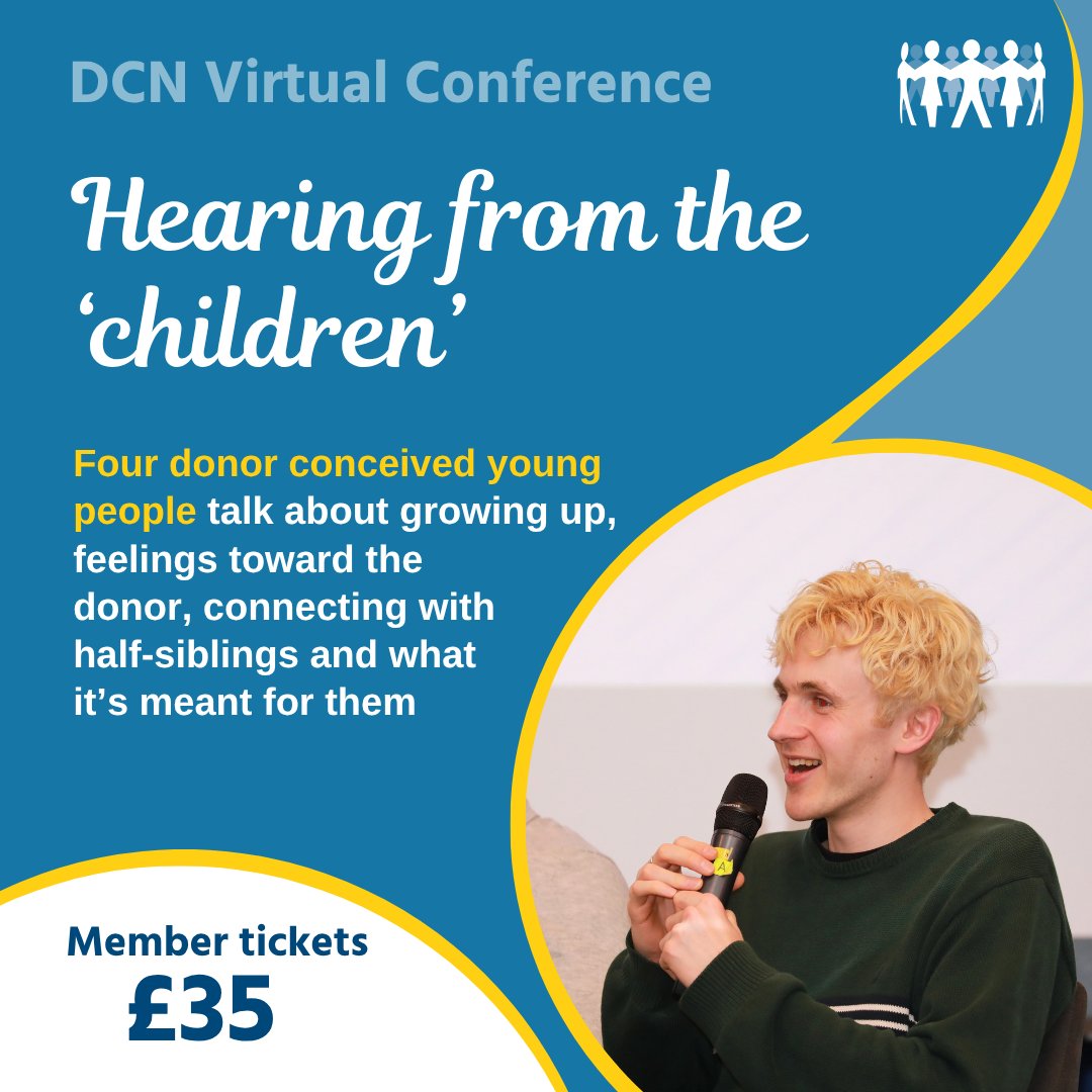 🎤 Ollie, Sophie, Matt &amp; Duncan shared honest views on donors, family ties &amp; connecting before 18 at our London event. Hear their panel + live Q&amp;A at our Virtual Conference, Sat 21 June. 🎟️ £35/£70 incl. rewatch. Book at: bookwhen.com/dcn-national-c…
 #donorconception #DCNconference
