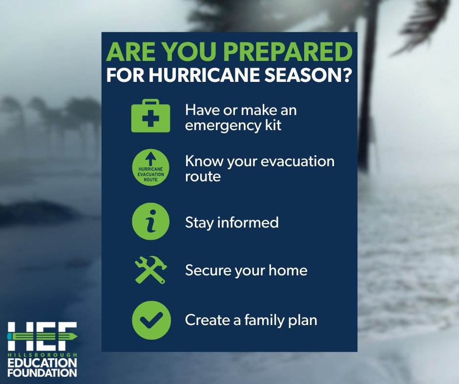🌪️ Hurricane Season is Here – Be Prepared, Hillsborough County! 🌪️

Last year, Hurricanes Helene and Milton showed us just how powerful storms can be, leaving behind significant destruction across our area. With hurricane season upon us again, it’s crucial to be ready for