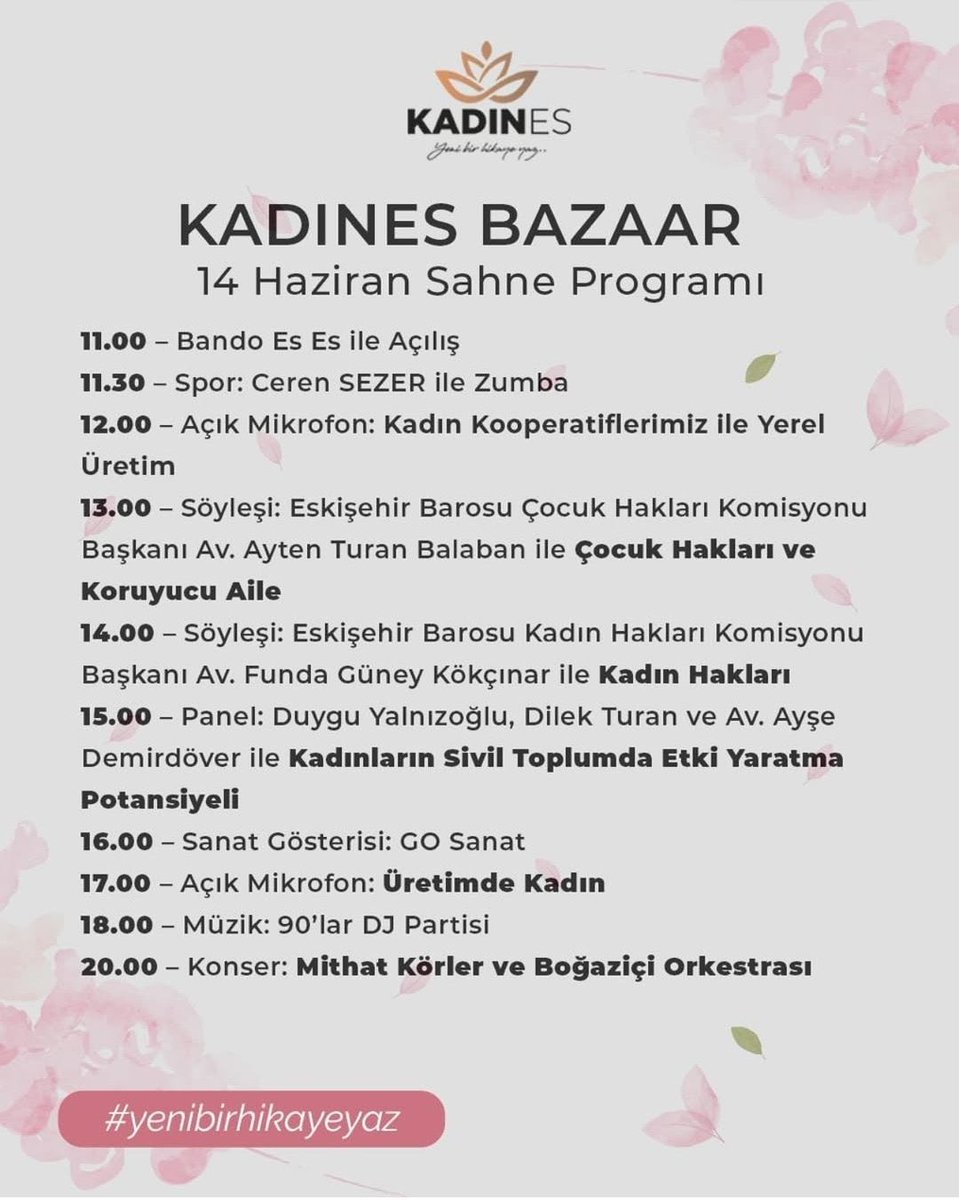 KADINES Derneğinden müthiş bir etkinlik.  

Eskişehir’e değer katacak, Kadın Kooperatiflerimizi güçlendirecek.  
 
Başkan <a href="/AyseDemirdover/">Ayşe Demirdöver</a> <a href="/KADINES_/">KADINES</a>  Yönetim Kurulu ve tüm ekibi kutluyorum.  
 
Eskişehir Sanayi Odası olarak her zaman destekçileriyiz. <a href="/esksanayiodasi/">Eskişehir Sanayi Odası</a>  
 
Yer: