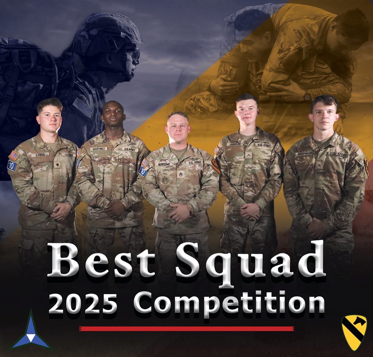 1stCavalryDiv's tweet image. Our Troopers are currently competing at the @iiiarmoredcorps #BestSquad2025 Competition! The Best Squad Competition tests squads' physical, technical, and tactical abilities under stress and fatigue.