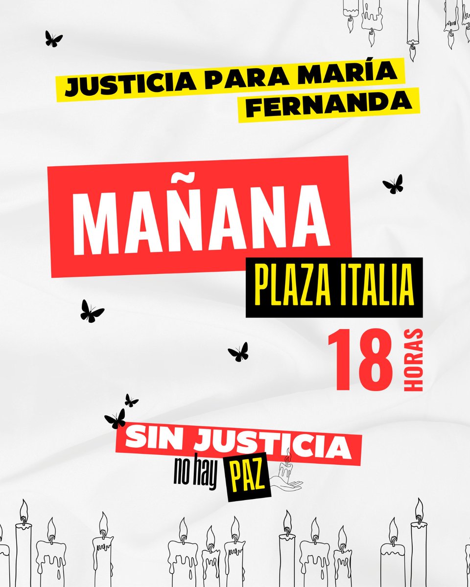 feiparpy's tweet image. Mañana nos congregamos en la Plaza Italia para EXIGIR al Estado:
JUSTICIA para María Fernanda.
JUSTICIA para TODAS.
Porque la indiferencia también nos mata.
#JusticiaParaMaríaFernanda 🦋
#SinJusticiaNoHayPaz
