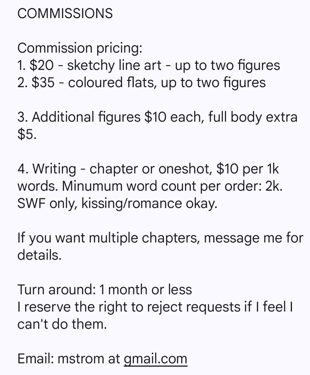 mstrom42's tweet image. Commissions are open!
PayPal or Ko-Fi, email me at mstrom42 at gmail dot com, or message me here if we are moots 💙