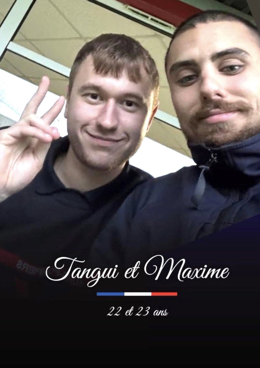 Maxime et Tangui sapeurs-pompiers dans l’Aisne avaient décidé de s’engager pour les autres.

Des soldats de la République qu’il ne faudra pas oublier.

Ils partageaient les mêmes valeurs : servir, protéger, sauver.

Ne jamais oublier. 🖤