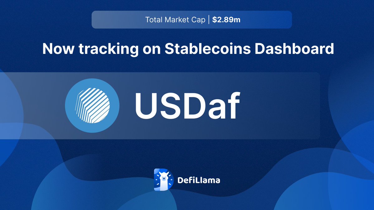 DefiLlama.com (@defillama) on Twitter photo Now tracking <a href="/asymmetryfin/">Asymmetry (USDaf: LIVE!)</a>'s USDaf coin on our Stables Dashboard
USDaf is a crypto-backed stablecoin minted via Collateralized Debt Positions (CDPs) on Asymmetry Finance Now tracking <a href="/asymmetryfin/">Asymmetry (USDaf: LIVE!)</a>'s USDaf coin on our Stables Dashboard
USDaf is a crypto-backed stablecoin minted via Collateralized Debt Positions (CDPs) on Asymmetry Finance