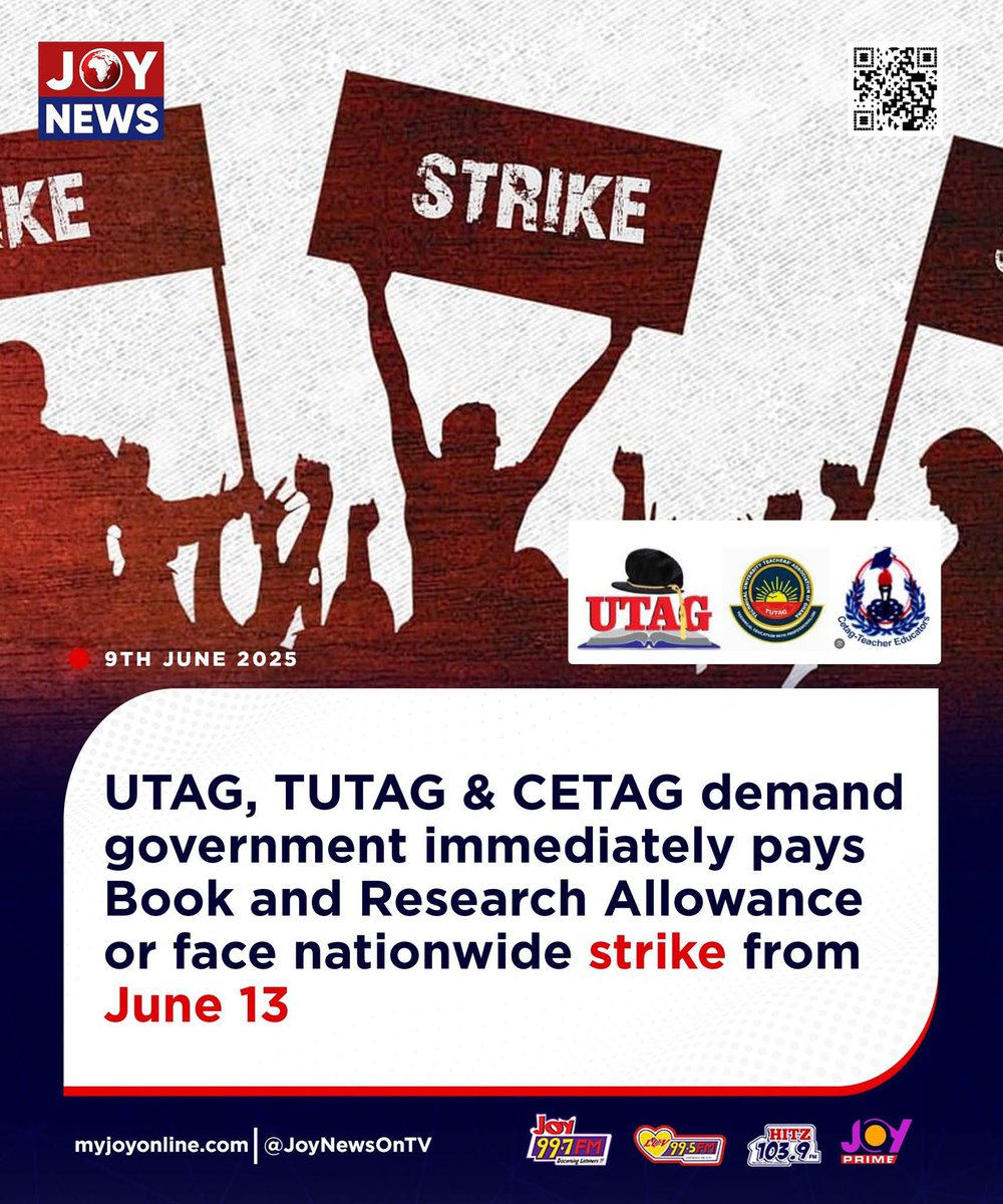Blog Post (under 280 letters):
UTAG, TUTAG &amp; CETAG demand urgent release of exchange rate &amp; BRA allowance. Delay has caused frustration. If payment process doesn’t start by June 13, 2025, strike action will follow. Unions urge gov’t to act fast to protect the academic calendar.
