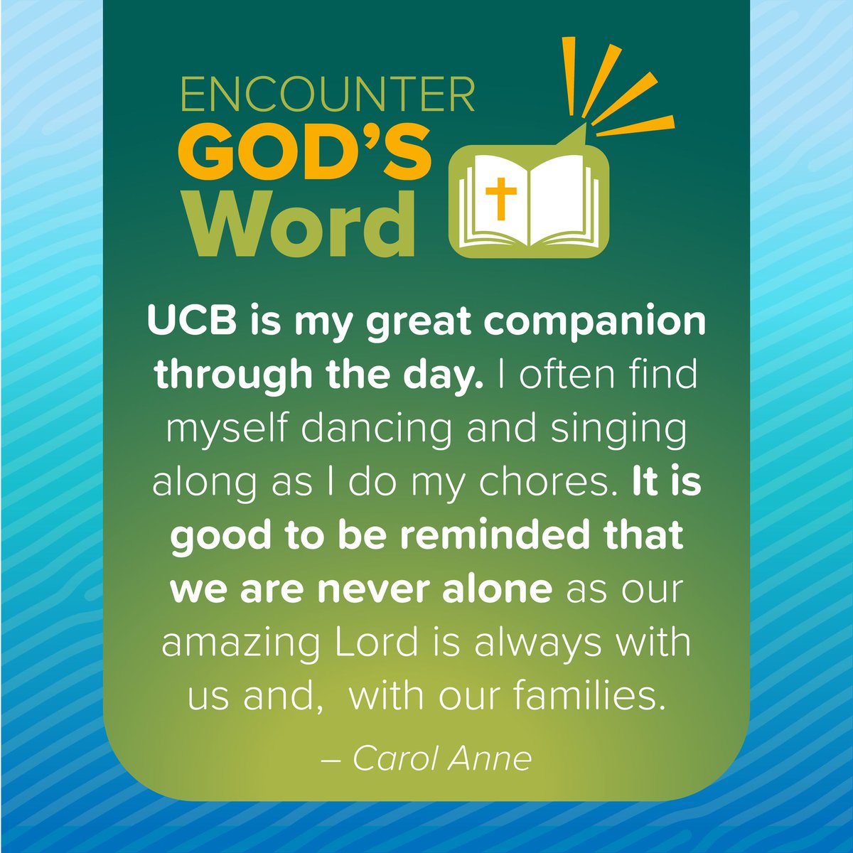 You can help support people like Carol Anne be encouraged by UCB radio by getting involved in the UCB Appeal! Donate now at ucb.co.uk/donate 🙏📻