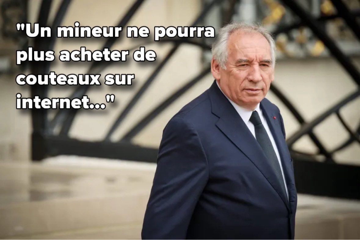 Après le meurtre de la surveillante, voilà la décision de Mr Bayrou…. 
Il y a vraiment des Hommes politiques qui ne sont pas à la hauteur de ce que traverse notre pays. Ce ne serait pas si dramatique si il n’était pas le premier Ministre.

Le couteau, c’est pas le problème Mr