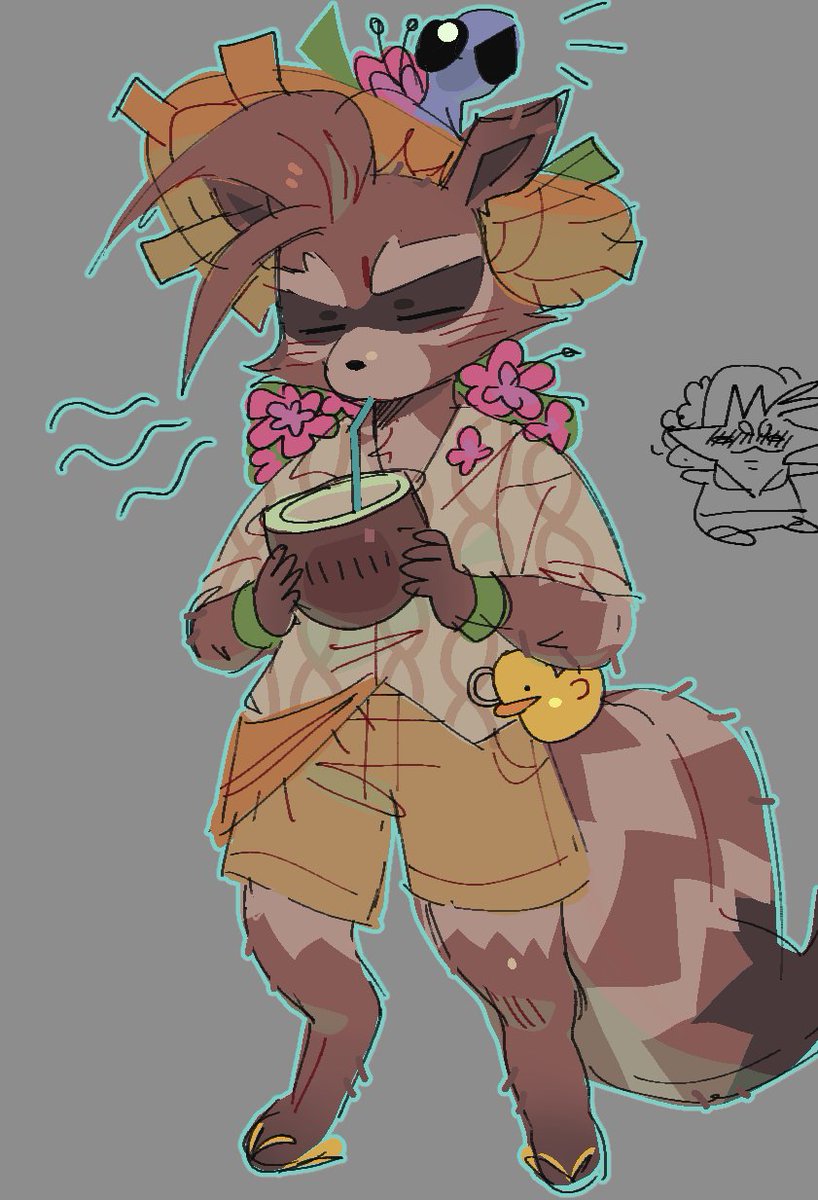 i love that hes got fur tan lines in this skin