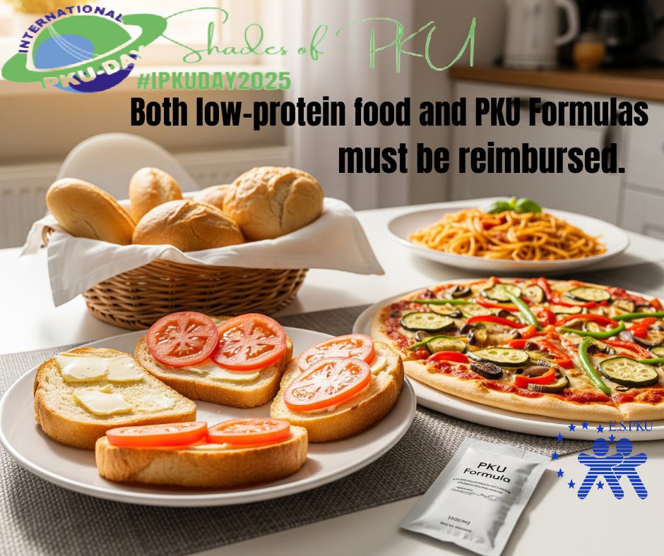 📅 Day 4 of #shadesofpku for #IPKUDAY2025
We urge every country to align with PKU care guidelines! 🌍

📣 “Gov’t should ensure reimbursement of special low protein foods &amp; Phe-free/low Phe protein substitutes for all PKU patients.” – Rec. 54 #PKUEuropeanGuidelines #pkuunmetneed