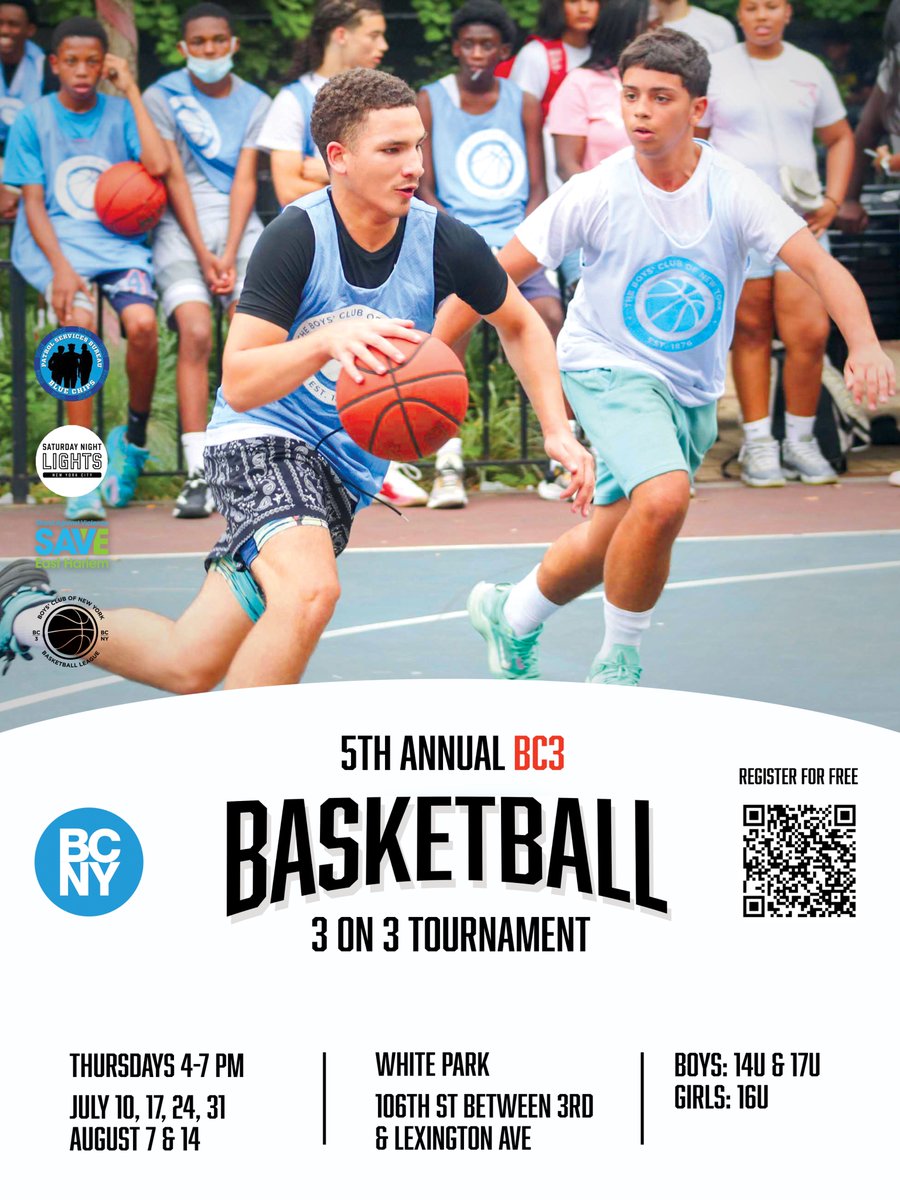 Registration is now open for the 5th Annual BC3 Basketball Tournament!

Sign up with your team or as a free agent using the link:
bcny.jotform.com/241773958510160

Games start Thursday, July 10.