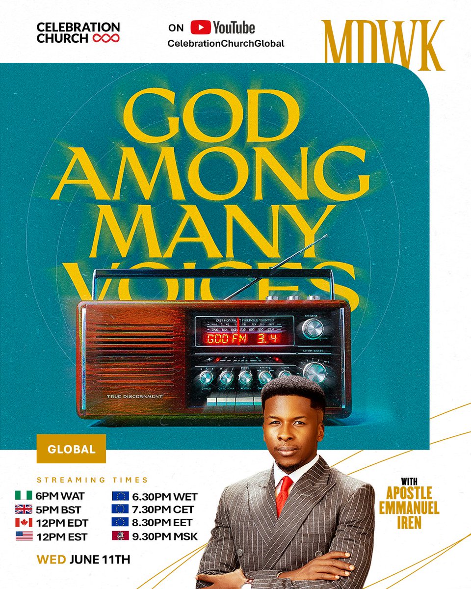 In a season filled with noise and uncertainty, there is a way to recognise the voice of God.
There is a how-to for navigating difficult seasons and decisions.

Join us this Wednesday on YouTube 
⏰ 6:00 PM

As we explore the powerful topic:
“God Among Many Voices”

#cciglobal