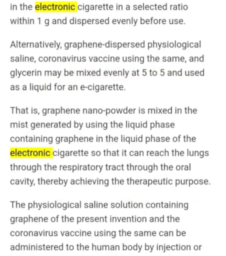 Kamanjamanja's tweet photo. #Bloodies YES THEY ARE PUTTING THIS IN THE VAPES.
Graphene nano-powder is mixed in the mist generated by using the liquid phase containing graphene in the liquid phase of the ELECTRONIC cigarette so that it can reach the LUNGS through the respiratory tract via the oral cavity https://t.co/yxxMfZPGTh