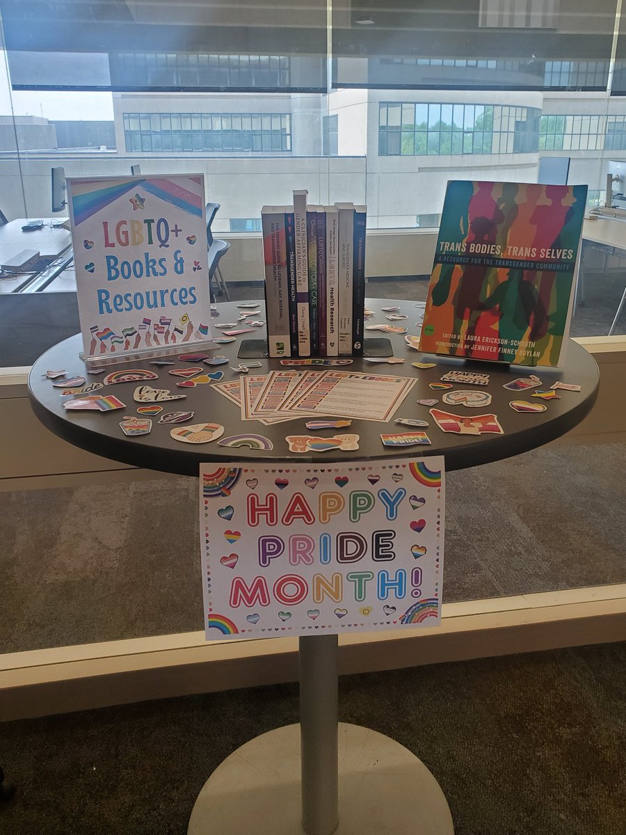 Happy Pride Month! Celebrate by visiting our Pride book display outside the 4th floor computer lab and join us in honoring the LGBTQ+ community all month long!