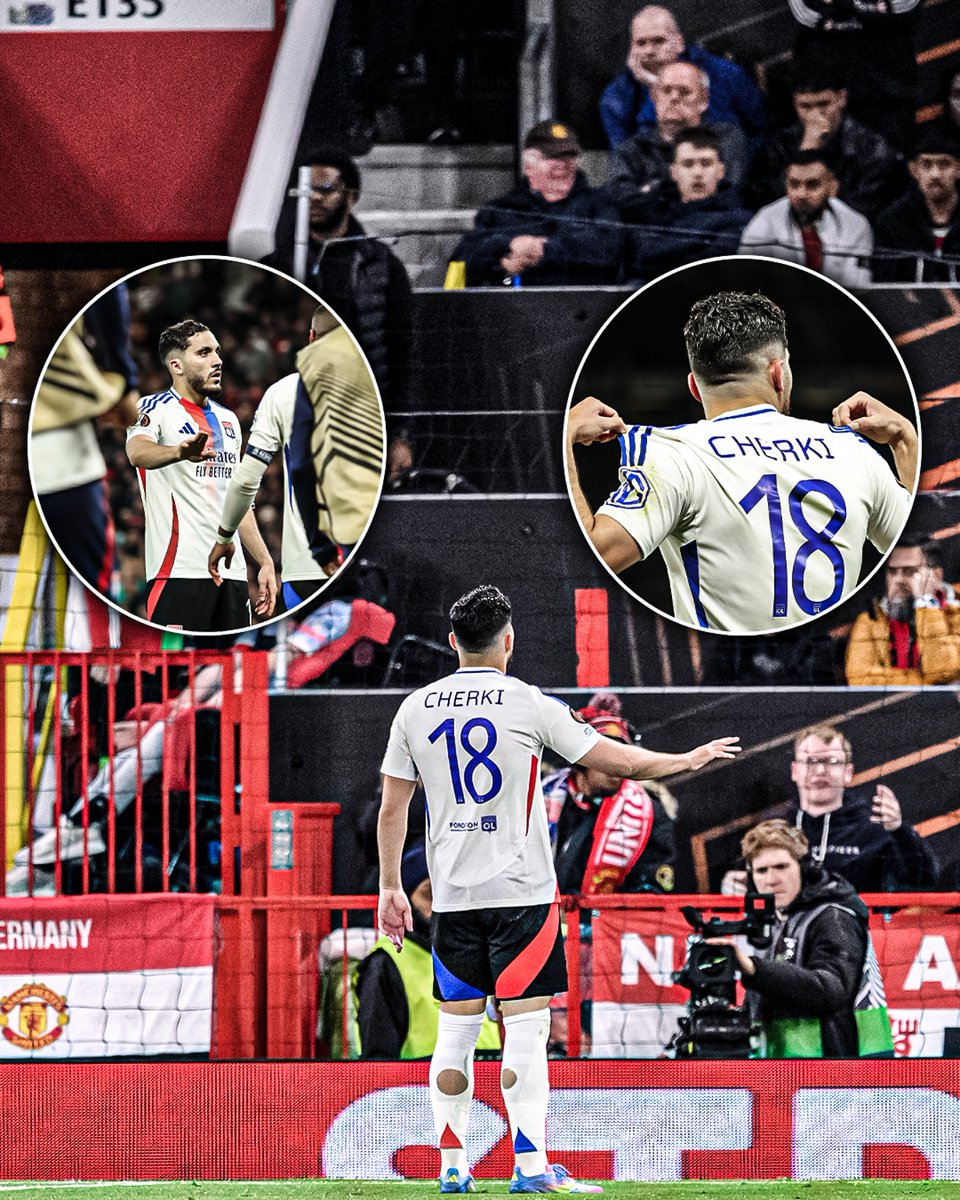 ESPNUK's tweet photo. Rayan Cherki made himself known to Man United fans during his last visit to Manchester 😮‍💨 https://t.co/wZqaHr2NpK