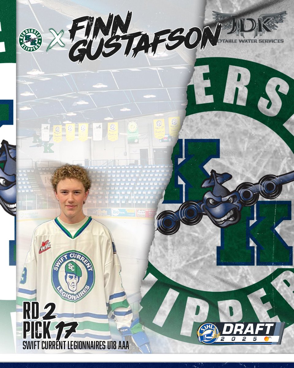 #SJHLDraft 📝

With the 17th overall pick in the 2nd round of the 2025 SJHL Draft, the Iron Horse Kindersley Klippers select Forward Finn Gustafson from the Swift Current Legionnaires.

Welcome to the Klippers Organization, Finn &amp; family!

#KlippsvsEvery1
