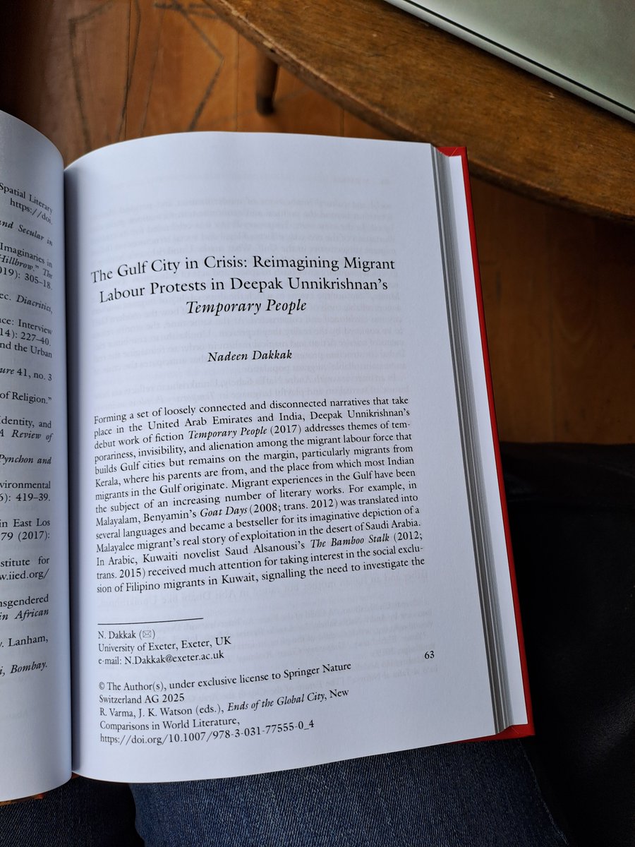 nadeendakkak's tweet image. Received this book today which includes a chapter I've written on Gulf migrant labor protests in two stories by Deepak Unnikrishnan. Many thanks to @RashVarma and Jini Kim Watson for bringing the book together!
Do reach out if you'd like to read the piece and don't have access.