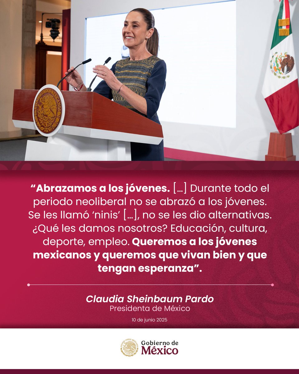 Carlos Torres Rosas (@carlosgtorres_) on Twitter photo A diferencia de lo ocurrido durante el periodo neoliberal, en los gobiernos de la Cuarta Transformación se abraza a la juventud.
Con programas como <a href="/JovConFuturo/">Jóvenes Construyendo el Futuro</a>, las <a href="/BecasBenito/">BecasBenito</a> o La Escuela Es Nuestra se les apoya en su crecimiento personal y profesional. A diferencia de lo ocurrido durante el periodo neoliberal, en los gobiernos de la Cuarta Transformación se abraza a la juventud.
Con programas como <a href="/JovConFuturo/">Jóvenes Construyendo el Futuro</a>, las <a href="/BecasBenito/">BecasBenito</a> o La Escuela Es Nuestra se les apoya en su crecimiento personal y profesional.