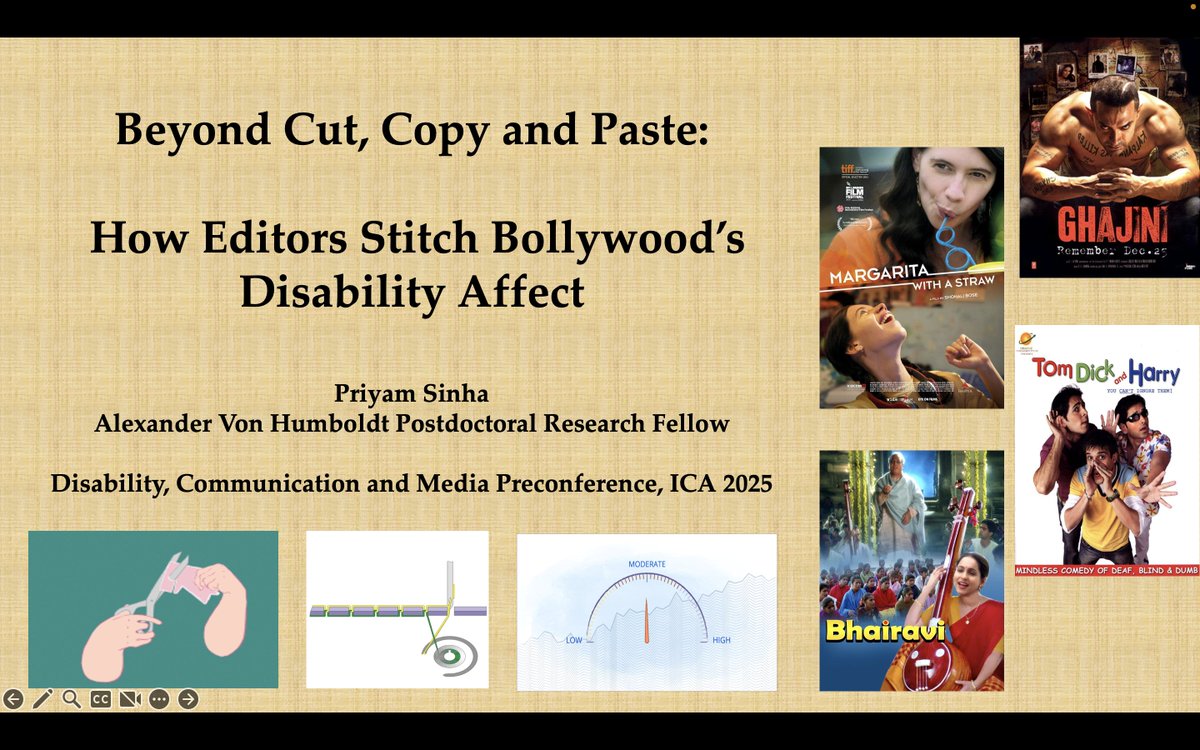 Had a fantastic time presenting my paper "Beyond Cut, Copy and Paste: How Editors Stitch Bollywood's Disability Affect" for the Disability, Communication, and Media Preconference #ICA2025. Undoubtedly the most organised, engaging and inclusive hybrid conference! #disabilitymedia