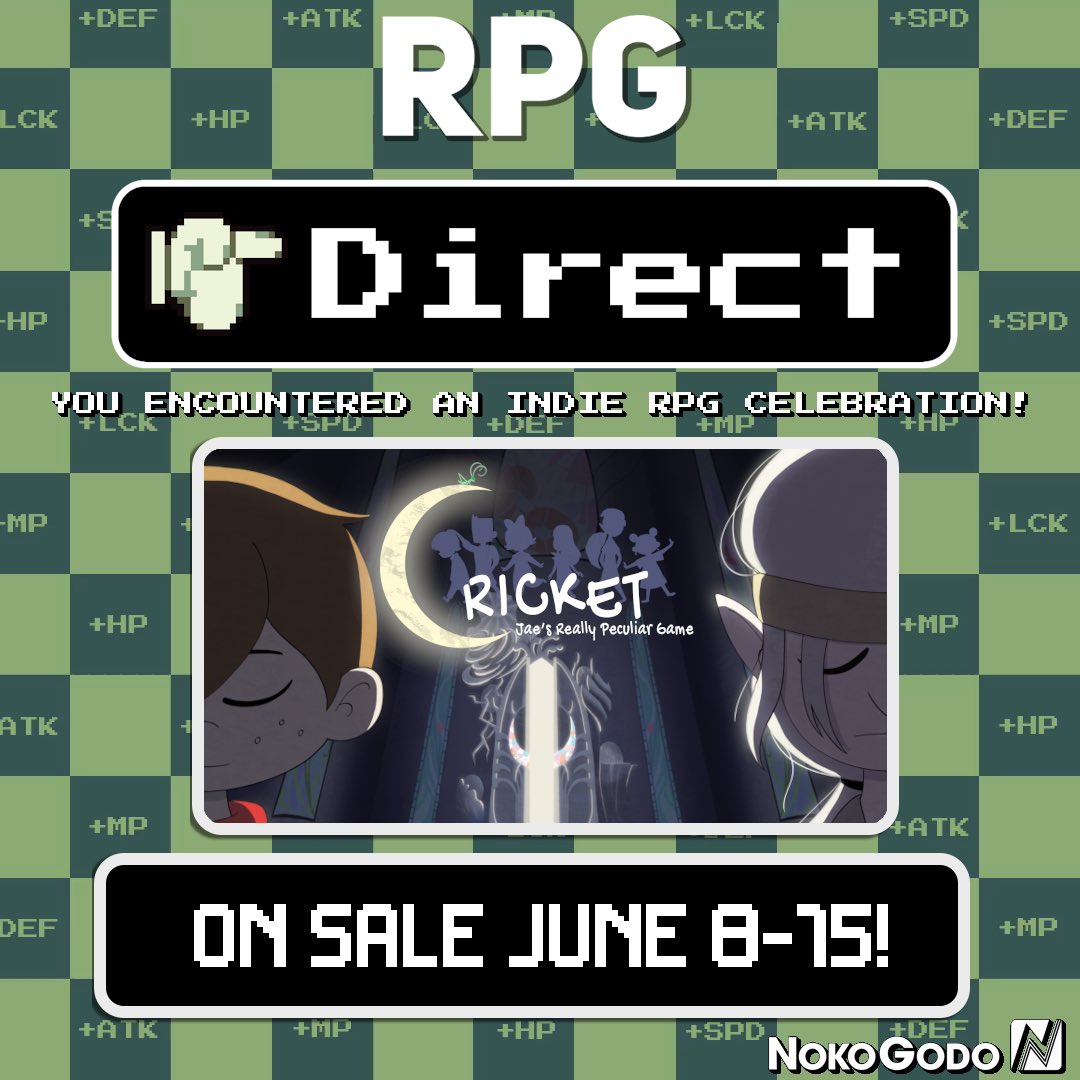 Hey all! Cricket: Jae’s Really Peculiar Game is 25% off on Steam for a limited time during the #rpgdirect sale!

Check us out and the other games on offer!