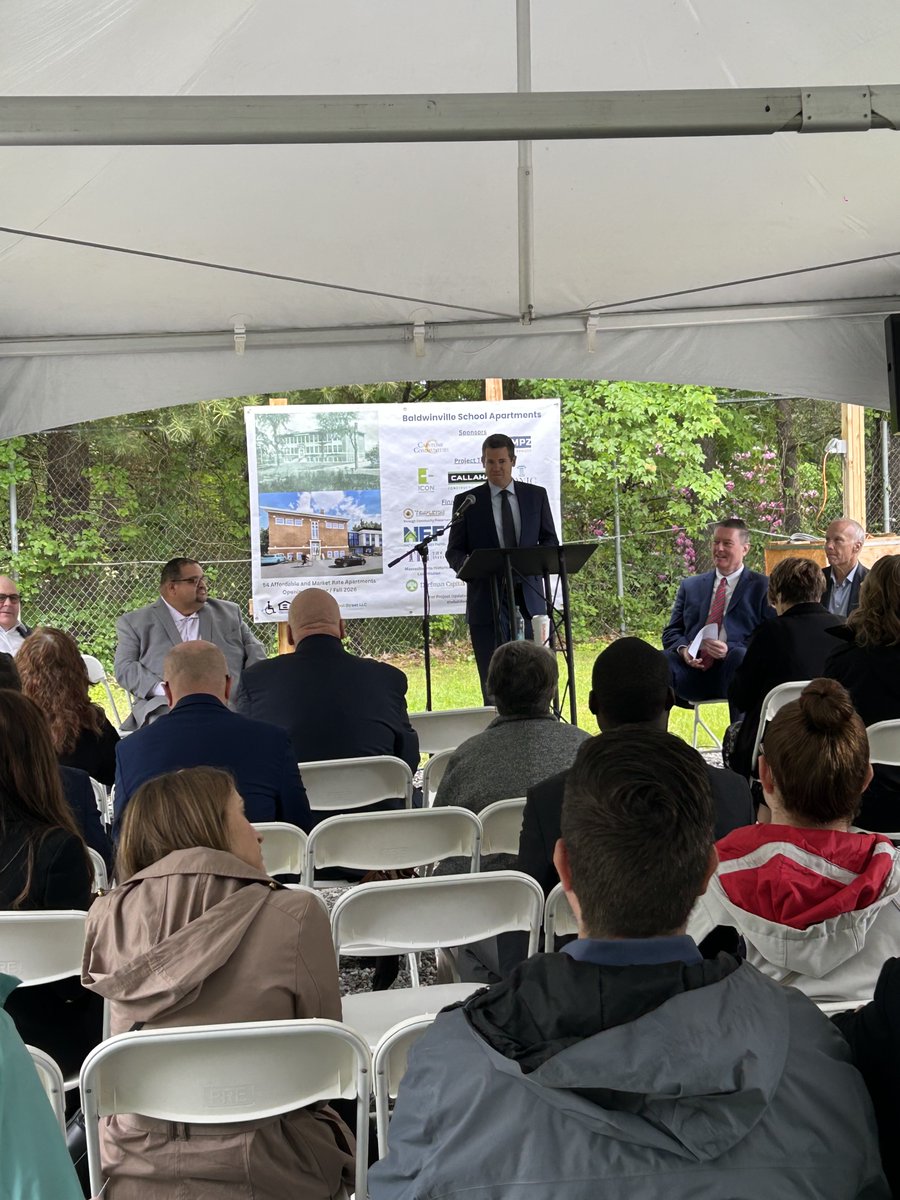 Peabody team members joined @CapstoneComm and @MPZ_Dev today in Templeton, MA to break ground on Baldwinville School Apartments — a 50‑unit mixed‑income community transforming a historic school into beautiful new homes. 🏫💛 #AffordableHousing #HistoricPreservation #Peabody