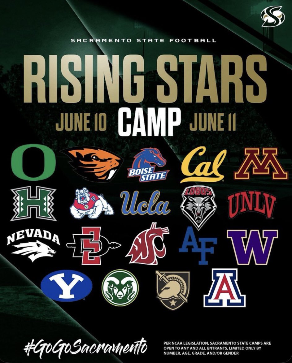 Kaeden Emerson (@k_emerson7) on Twitter photo Stoked to be heading down to Sac St for the Rising Stars camp this week!!
<a href="/OCPioFootBall/">Oregon City Pioneer Football</a> <a href="/CoachSkin/">Aaron Skinner</a> <a href="/BrennanMarion4/">Coach Marion</a> Stoked to be heading down to Sac St for the Rising Stars camp this week!!
<a href="/OCPioFootBall/">Oregon City Pioneer Football</a> <a href="/CoachSkin/">Aaron Skinner</a> <a href="/BrennanMarion4/">Coach Marion</a>