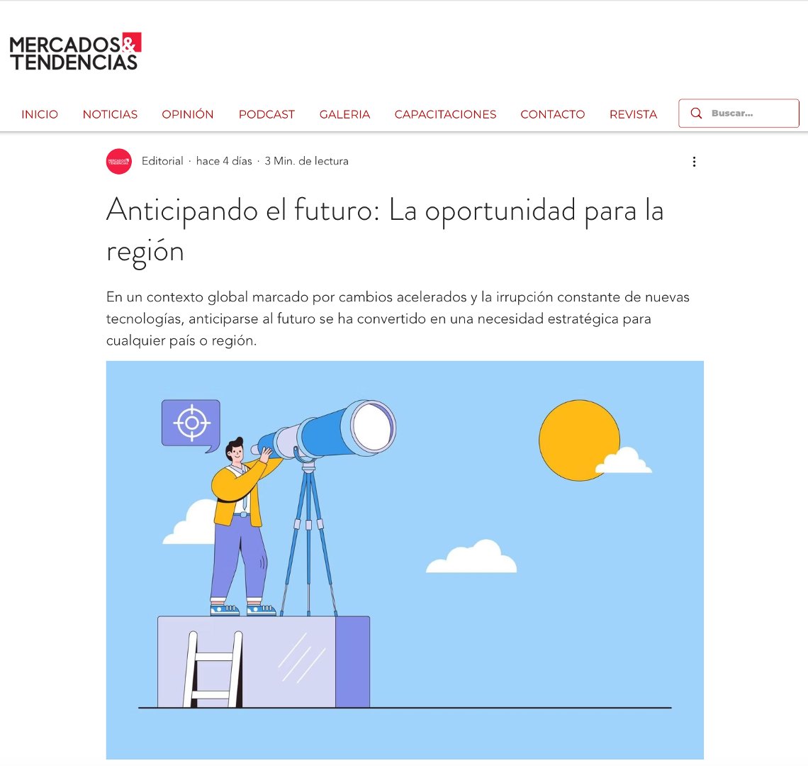 Jaime Garcia (@jaimegarciag) on Twitter photo 🔮📲 Gracias a <a href="/revistamyt/">Mercados&Tendencias</a> por compartir nuestras ideas en “Anticipando el futuro: La oportunidad para la región” 🚀
Latinoamérica necesita liderazgo anticipatorio para transformar la tecnología en progreso real. 🌎💡
<a href="/INCAE/">INCAE Business School</a> <a href="/clacds_incae/">CLACDS INCAE</a> 🔮📲 Gracias a <a href="/revistamyt/">Mercados&Tendencias</a> por compartir nuestras ideas en “Anticipando el futuro: La oportunidad para la región” 🚀
Latinoamérica necesita liderazgo anticipatorio para transformar la tecnología en progreso real. 🌎💡
<a href="/INCAE/">INCAE Business School</a> <a href="/clacds_incae/">CLACDS INCAE</a>