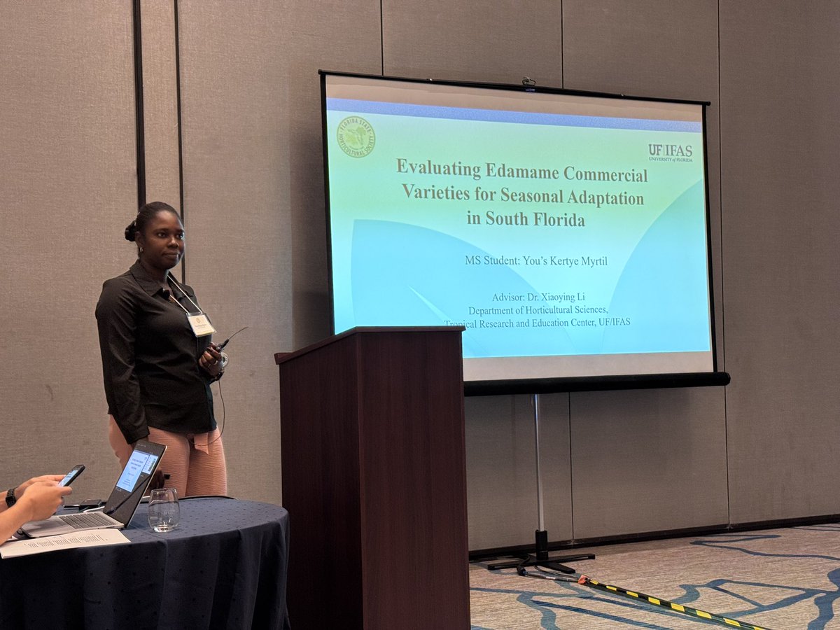 UFHortVegCrops's tweet image. Excited to share and learn at @FSHS_Hort with our posters, oral presentations, and In-Service Training! @UFTropical @ufhorticulture @UF_IFAS #Edamame #Vegetables #UF #TREC #FSHS #Postharvest #Sustainability