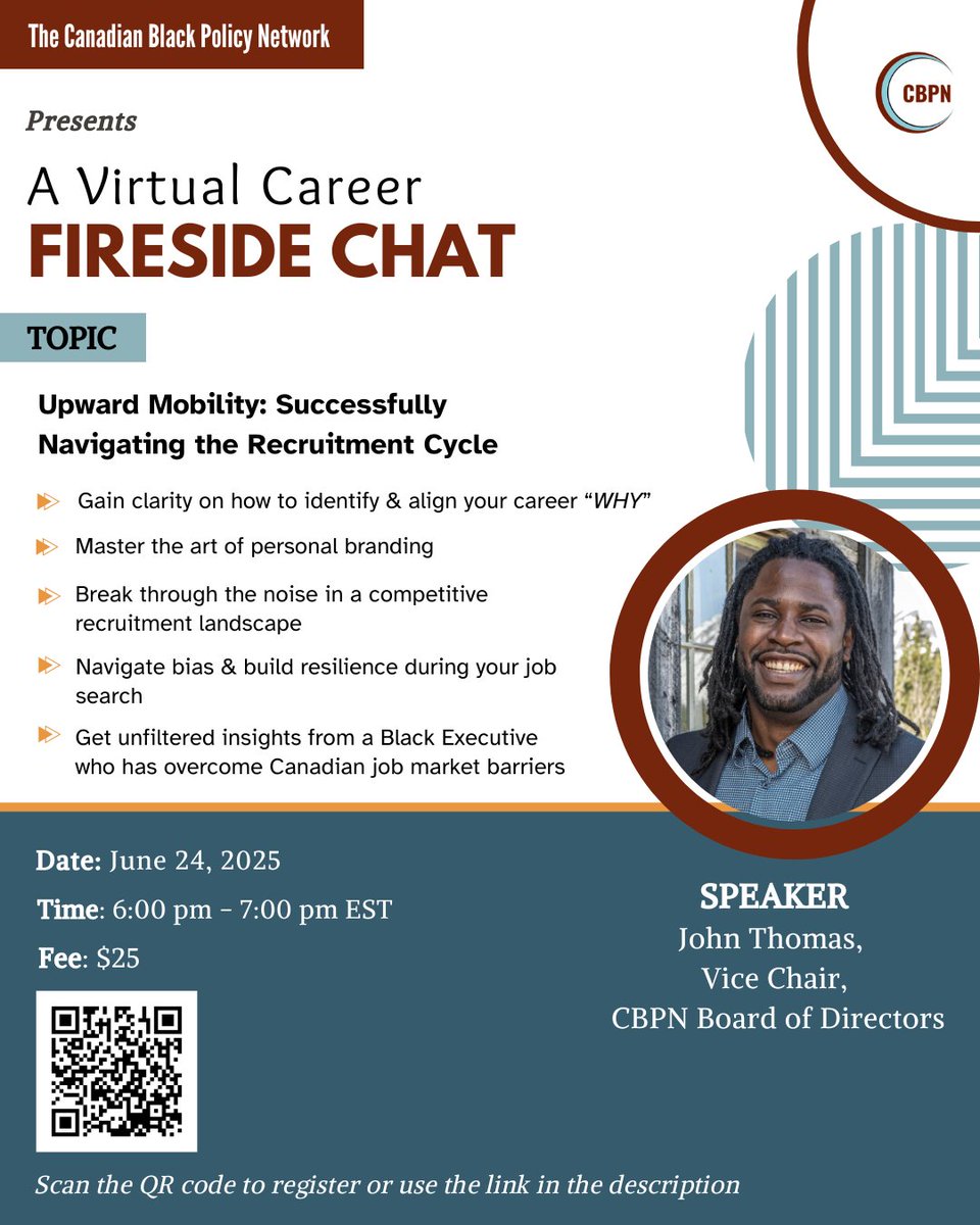 Looking to level up your career and land your dream role?
Join CBPN’s Fireside Chat. Upward Mobility: Successfully Navigating the Recruitment Cycle.
A session to help you build your brand &amp; own your professional journey.
🗓️June 24, 6pm| 💻Virtual | 💵$25
 zeffy.com/ticketing/care…