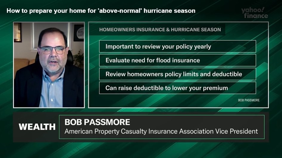 American Property Casualty Insurance Association (@teamapcia) on Twitter photo APCIA's Robert Passmore spoke with <a href="/YahooNews/">Yahoo News</a> about the #Atlantic hurricane season and steps homeowners should take to ensure they are prepared, such as "reviewing their existing insurance coverage and assessing their need for flood insurance." Read more: finance.yahoo.com/video/prepare-… APCIA's Robert Passmore spoke with <a href="/YahooNews/">Yahoo News</a> about the #Atlantic hurricane season and steps homeowners should take to ensure they are prepared, such as "reviewing their existing insurance coverage and assessing their need for flood insurance." Read more: finance.yahoo.com/video/prepare-…