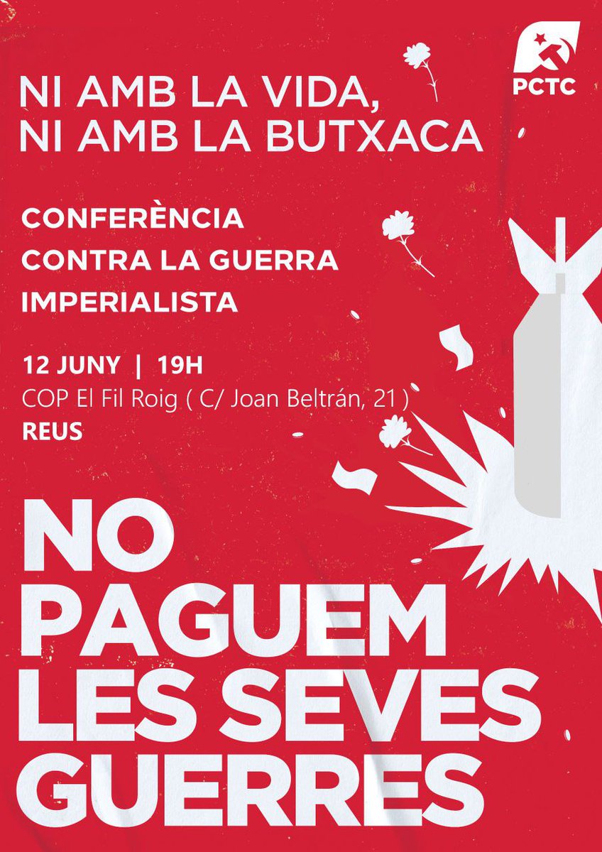🔺NI AMB LA VIDA NI AMB LA BUTXACA; NO PAGUEM LES SEVES GUERRES.