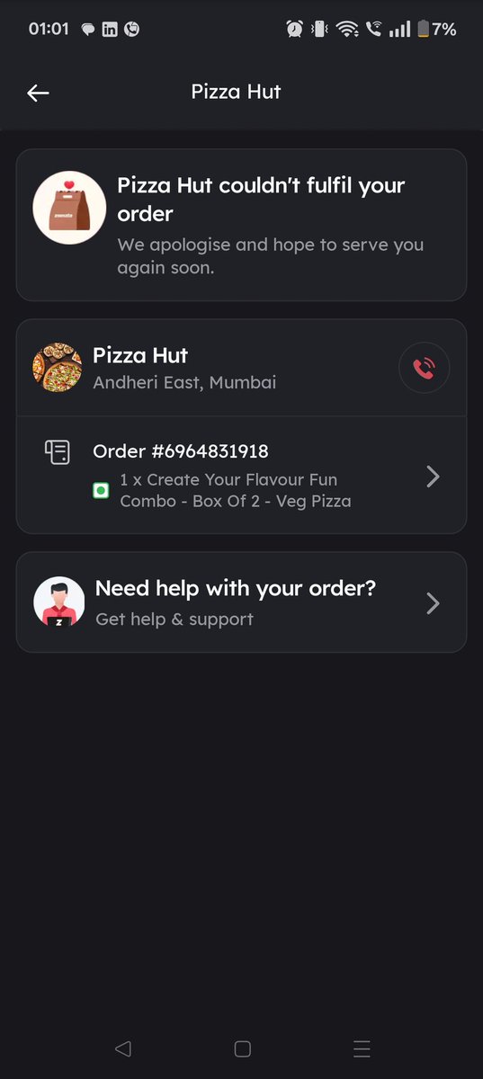 Rohitkumar49372's tweet photo. @zomato @zomatocare last 2 days I am ordering pizza the restaurant is accepting the order when I was waiting entire time when time is over they are cancelling the order why when I have call the restaurant he was saying he closed her permanently his shop why are accepting the orde https://t.co/LT2kmkLOmo