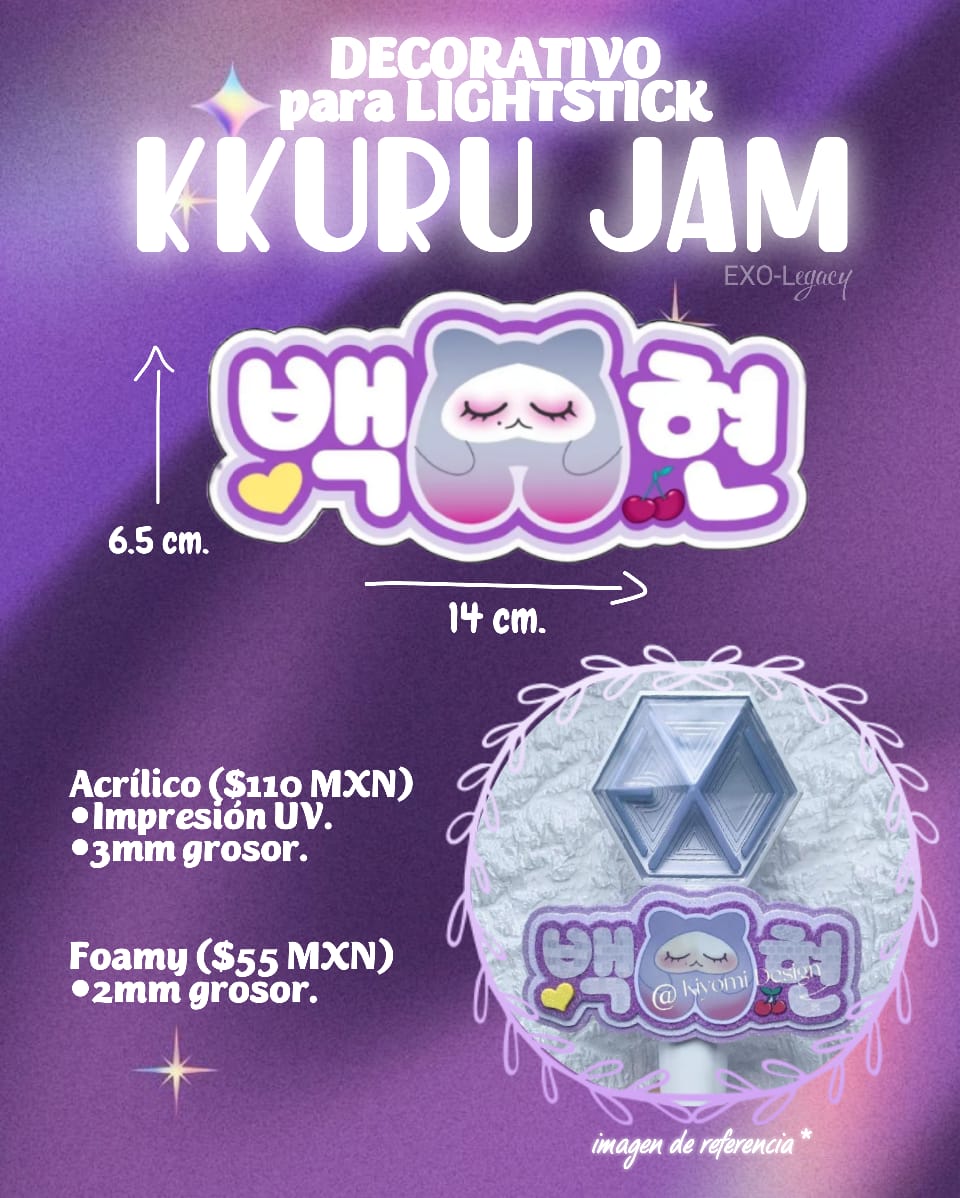 exo_legacy's tweet photo. 💜Decoración de Kkuru Jam para tu lightstick💜
✨ ¡Llévate algo hermoso y apoya un fan project inolvidable para Baekhyun! ✨
🎯 100% de las ganancias van al proyecto
🎟️ Por cada $100 MXN, ganas 1 boleto para una rifa de merch oficial de EXO
Compra aquí 👇🏻
 https://t.co/MFGh43Ejxb https://t.co/NDHJi499ih