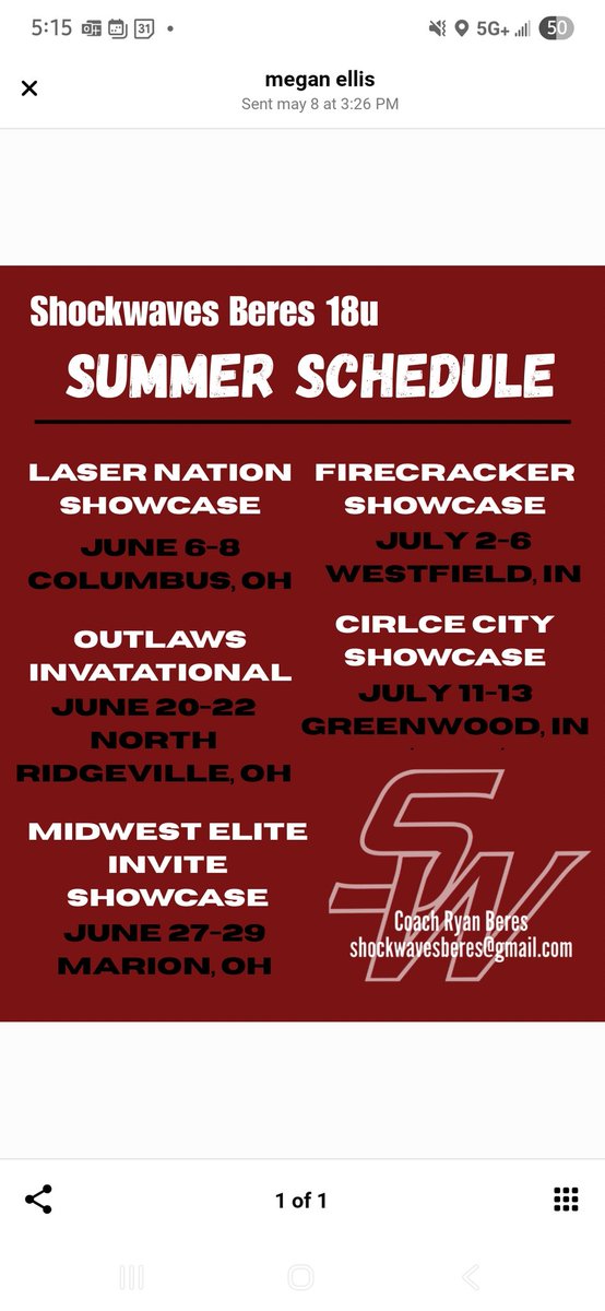 Indiana Shockwaves 18u Beres tweet media