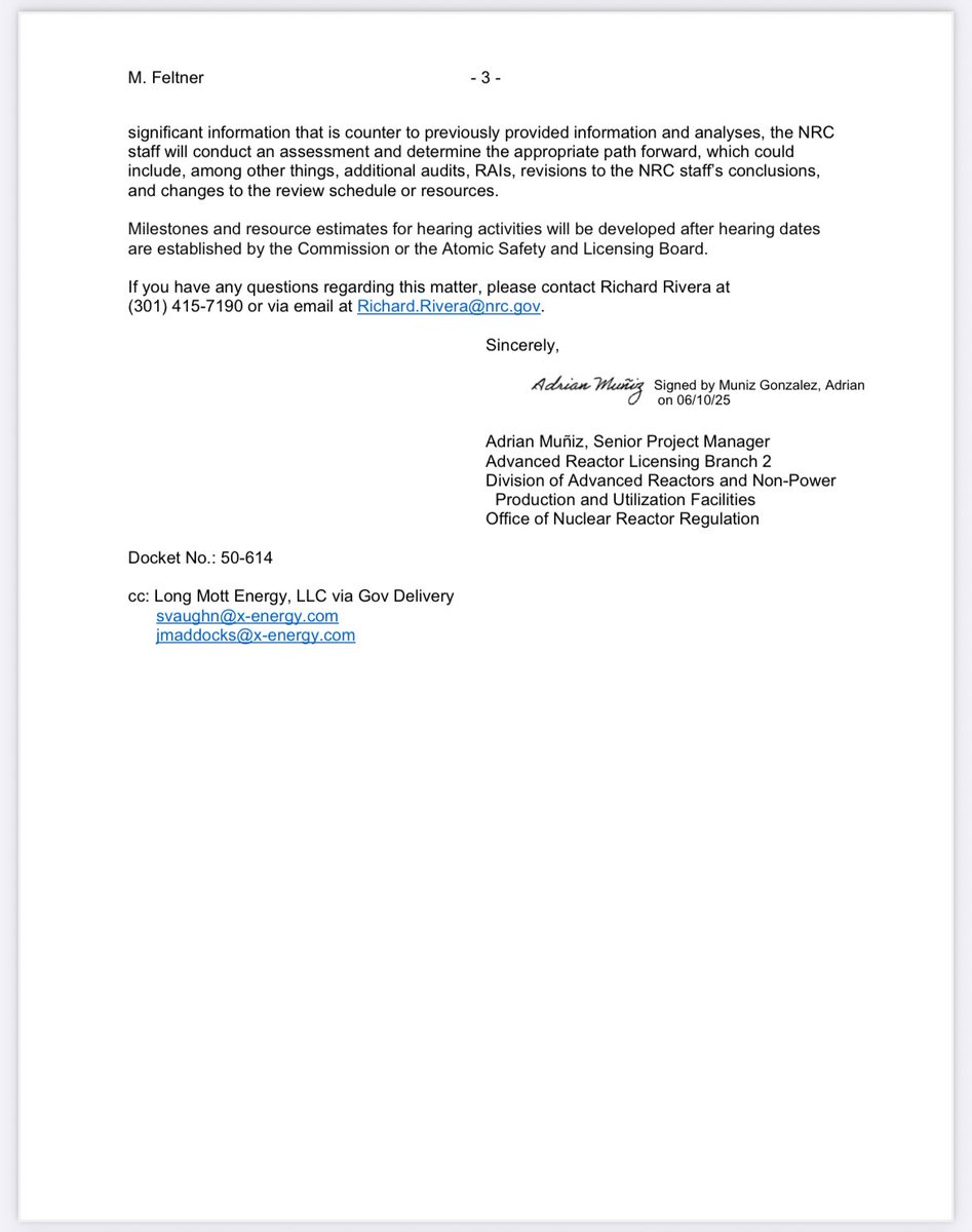 Dow Chemical and X-Energy construction permit review timeline

Final SE expected November 2026