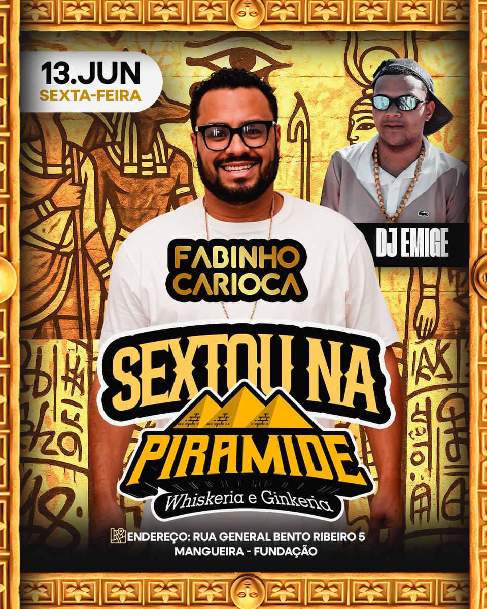 piramidewhisk's tweet photo. ESSA SEXTA É DIFERENTE, COM AQUELE CLIMINHA AINDA DE DIA DOS NAMORADOS, @cantorfabinhocarioca VAI CANTAR AS MAIS ROMÂNTICAS PRA VOCÊ NA CASINHA. ENTÃO VOCÊS JÁ SABEM QUE O LUGAR QUE O CASAL VAI BEBER SUA CERVEJINHA OU O SEU WHISK É AQUI NA PIRÂMIDE. 🖤💛 https://t.co/iaBsX8LW1c